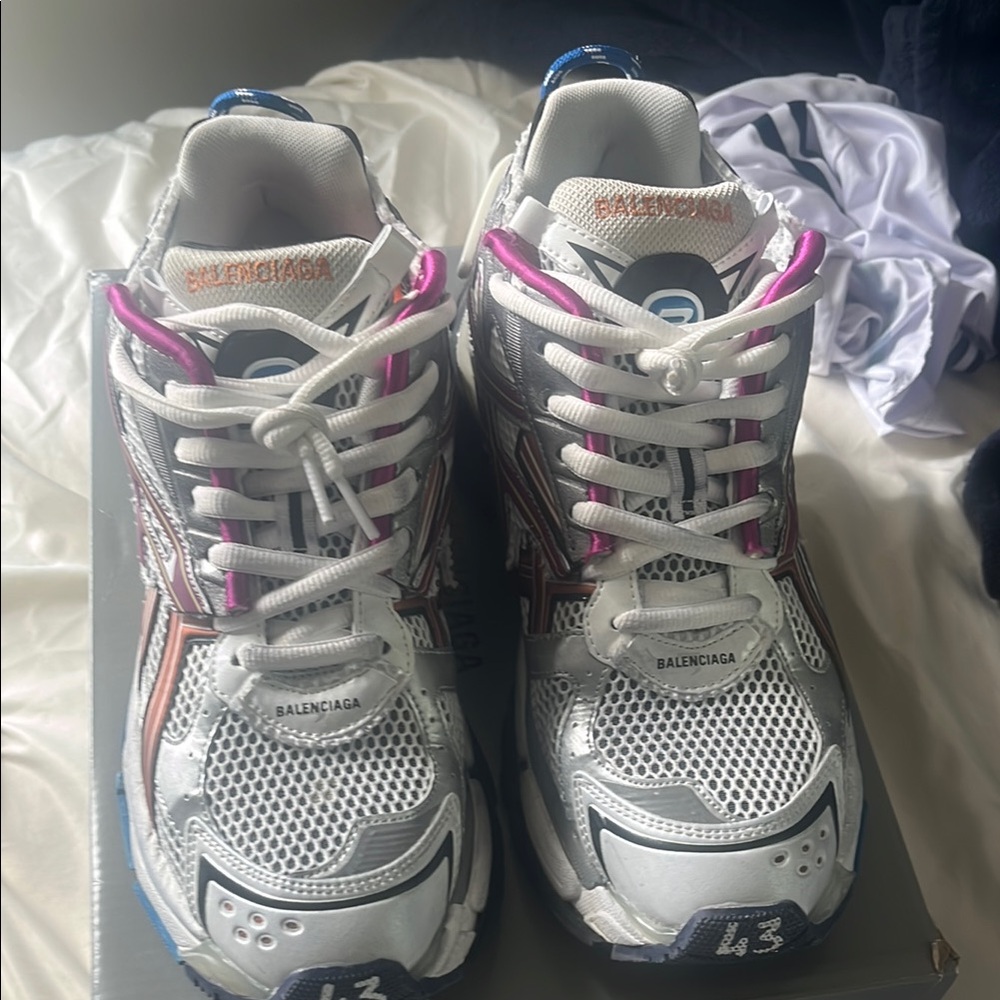 Balenciaga Pink and Blue Sneakers Chunky Design